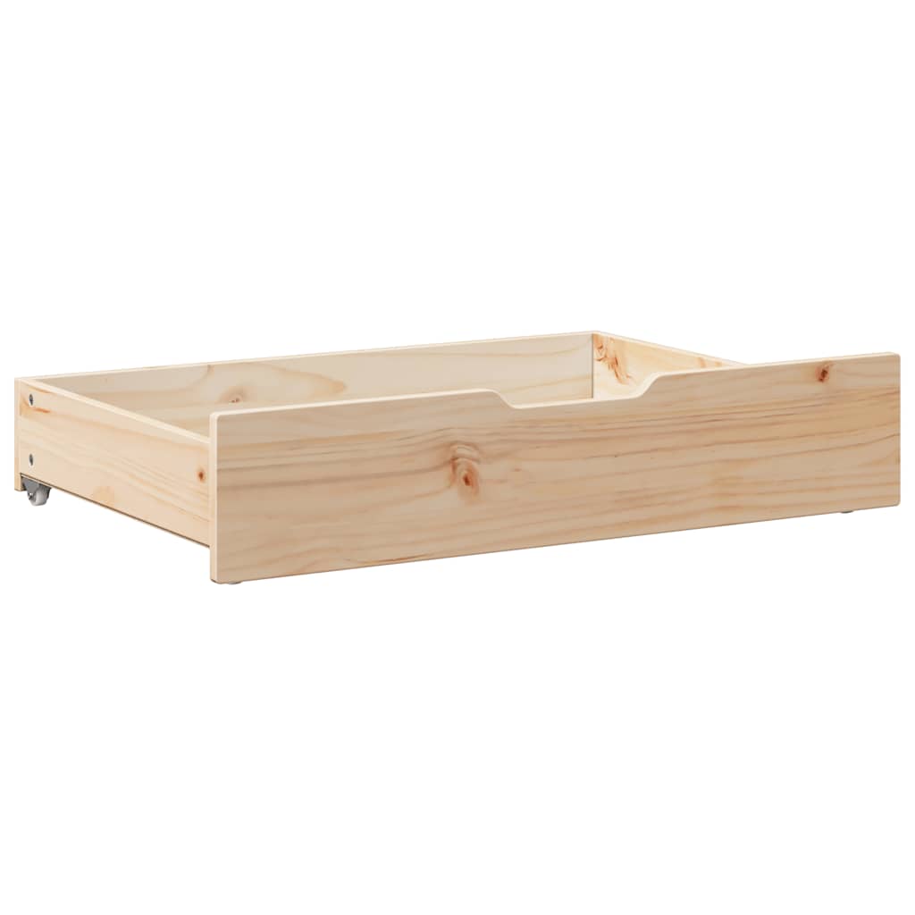Sengeskuffer med hjul 2 stk 85x55x17 cm heltre furu