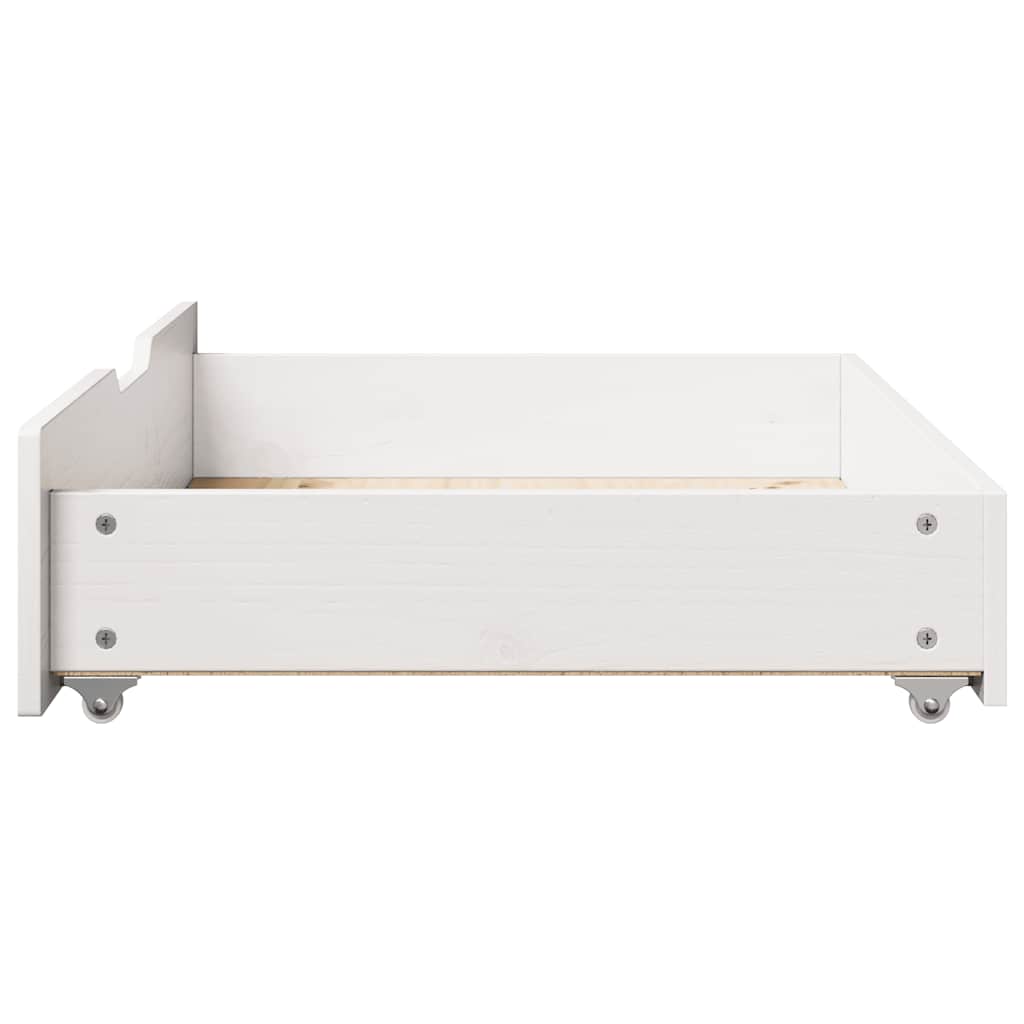 Sengeskuffer 2 stk voksbrun 85x55x17 cm heltre furu