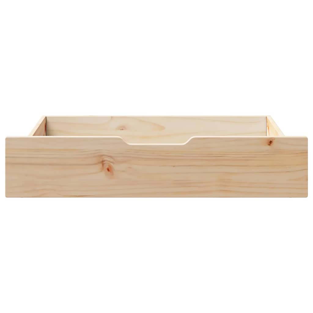Sengeskuffer med hjul 2 stk 80x55x17 cm heltre furu