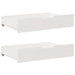 Sengeskuffer 2 stk hvit 80x55x17 cm heltre furu