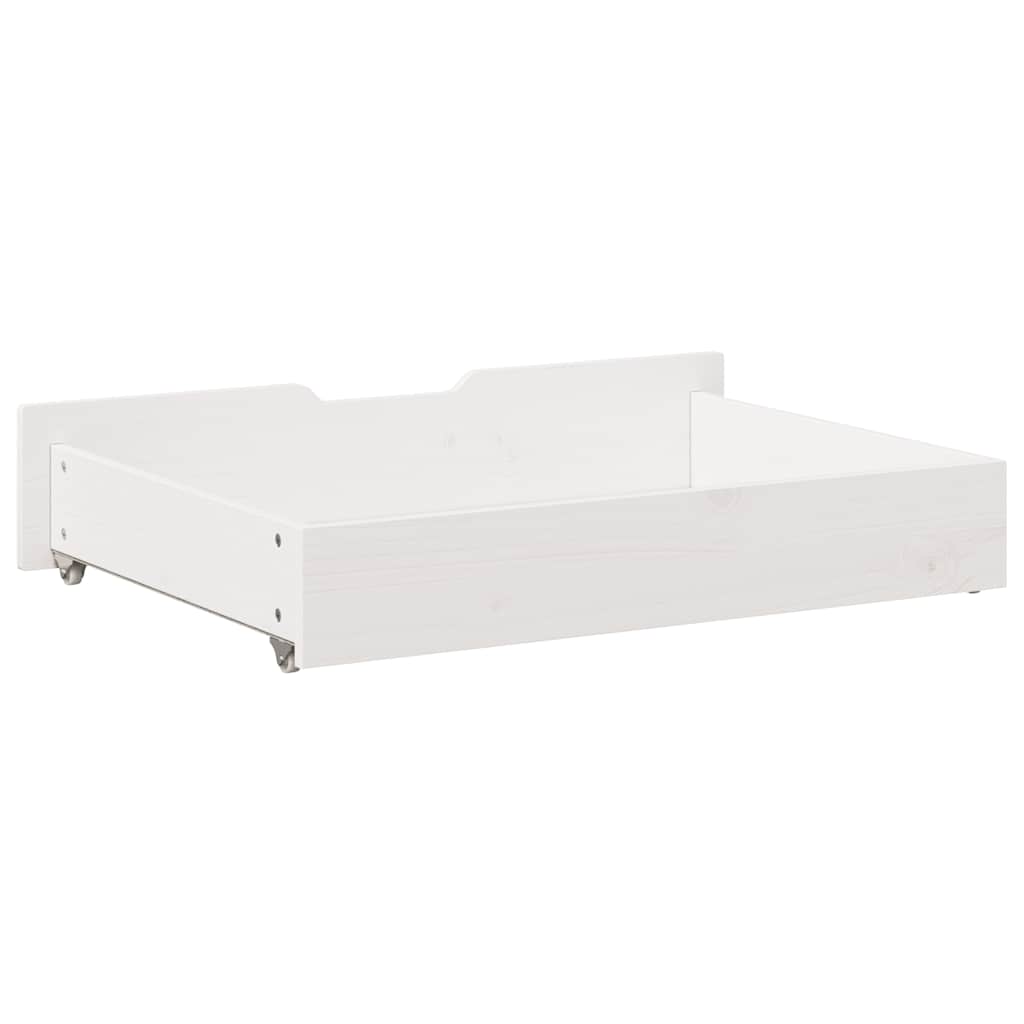 Sengeskuffer 2 stk hvit 80x55x17 cm heltre furu
