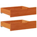 Sengeskuffer 2 stk voksbrun 75x55x17 cm heltre furu