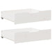 Sengeskuffer 2 stk hvit 65x55x17 cm heltre furu