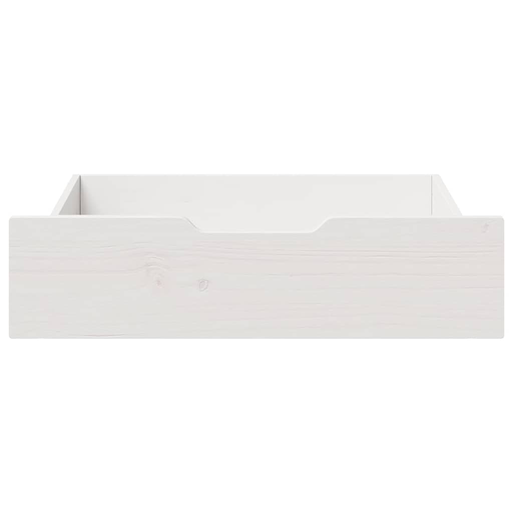 Sengeskuffer 2 stk hvit 65x55x17 cm heltre furu