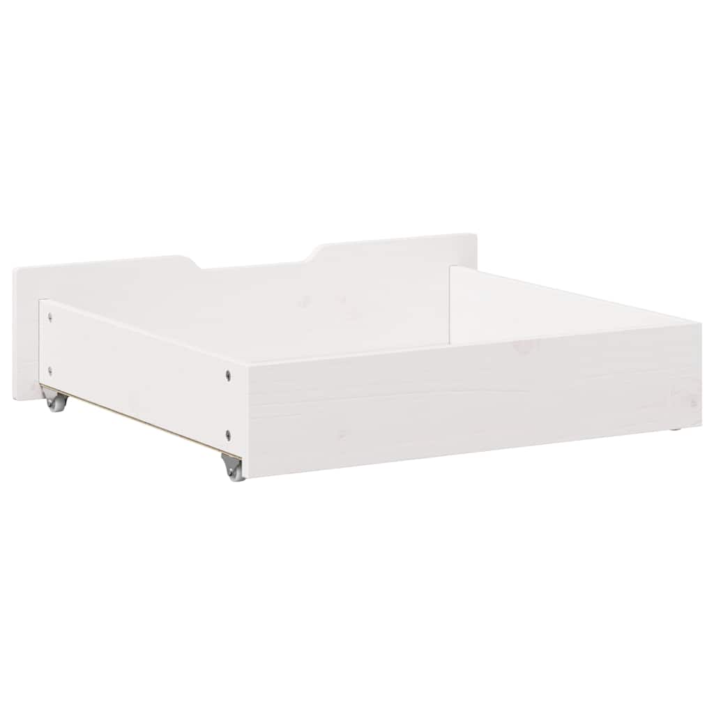 Sengeskuffer 2 stk hvit 65x55x17 cm heltre furu