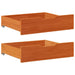 Sengeskuffer 2 stk voksbrun 65x55x17 cm heltre furu