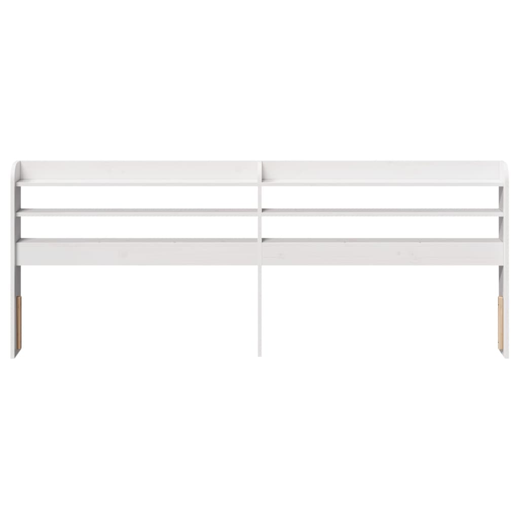 Hodegavl med hyller hvit 200 cm heltre furu