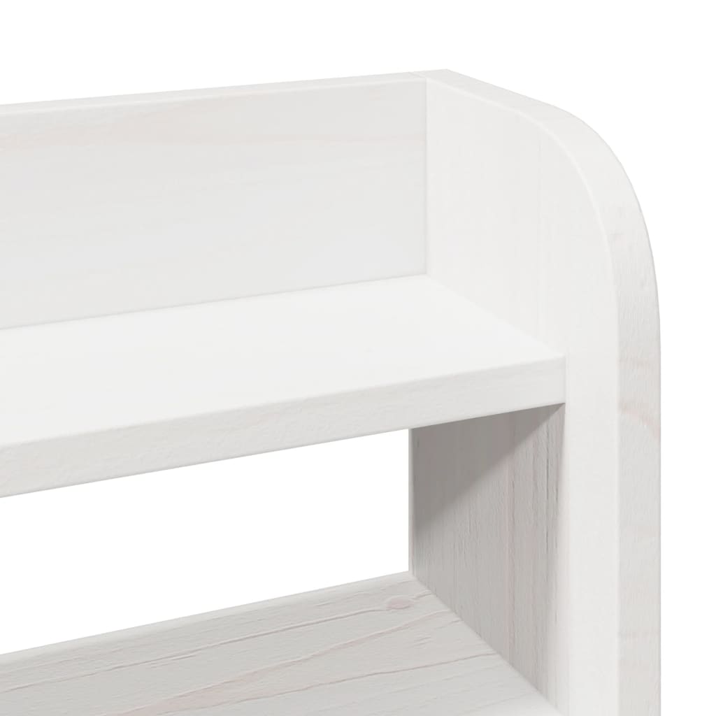 Hodegavl med hyller hvit 200 cm heltre furu
