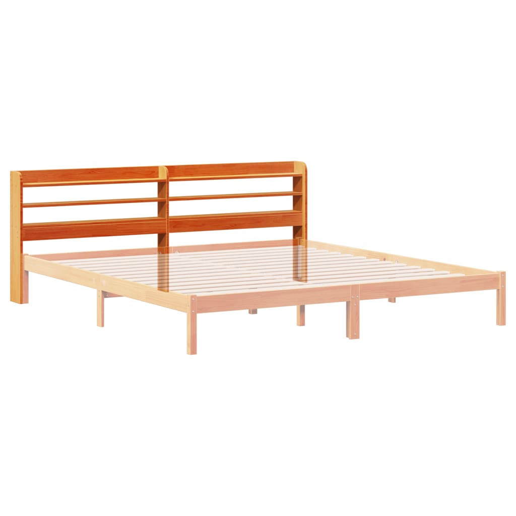 Hodegavl med hyller voksbrun 200 cm heltre furu