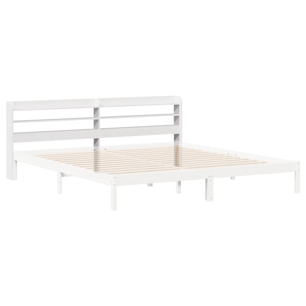 Hodegavl med hyller hvit 180 cm heltre furu