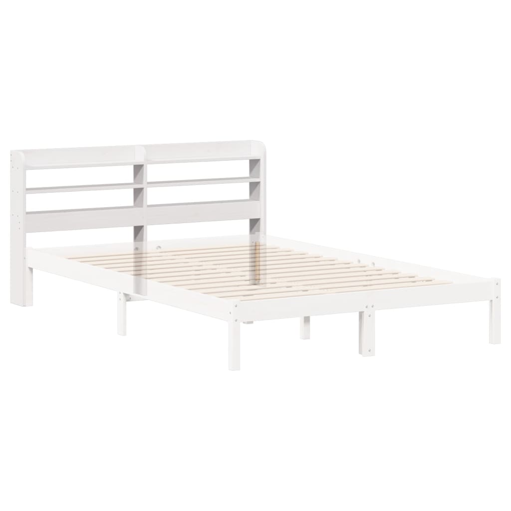 Hodegavl med hyller hvit 140 cm heltre furu
