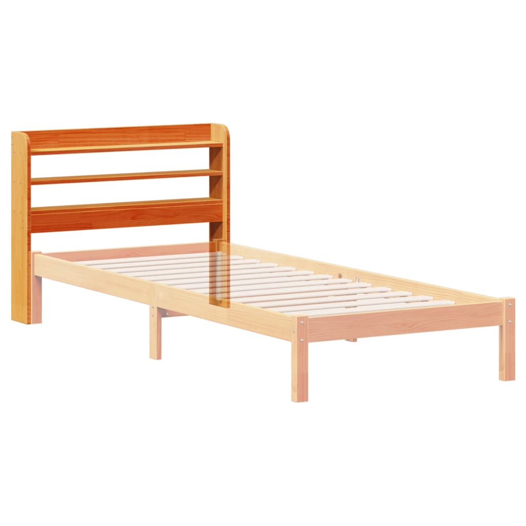 Hodegavl med hyller voksbrun 100 cm heltre furu