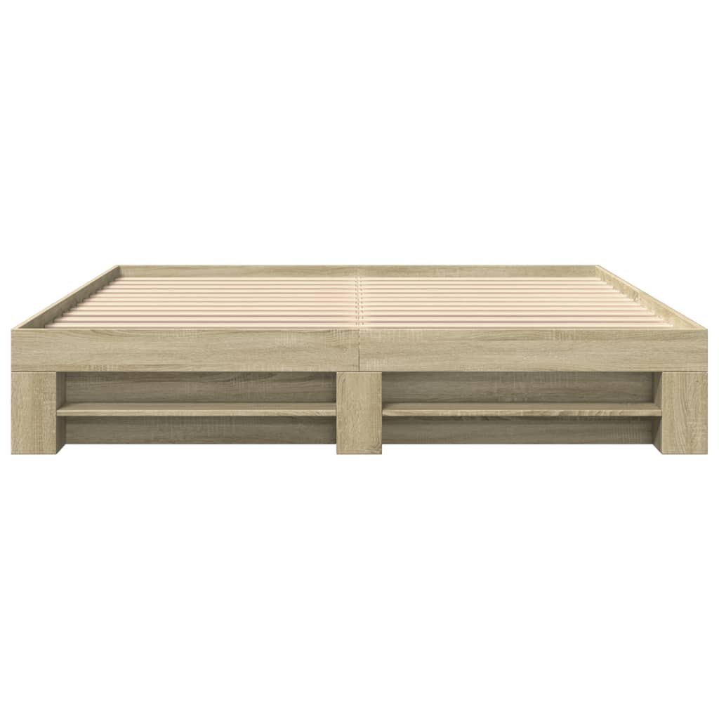 Sengeramme uten madrass sonoma eik 200x200 cm konstruert tre