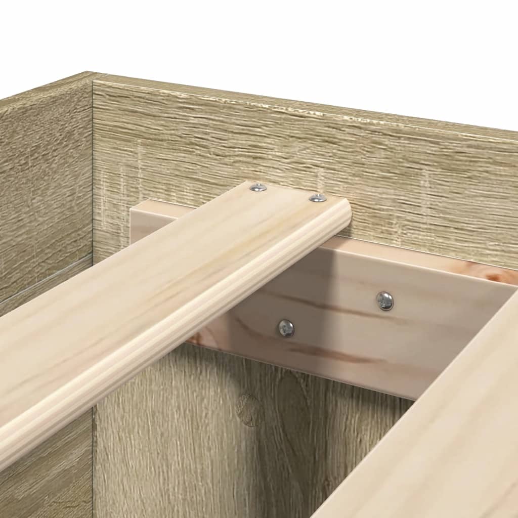 Sengeramme uten madrass sonoma eik 200x200 cm konstruert tre