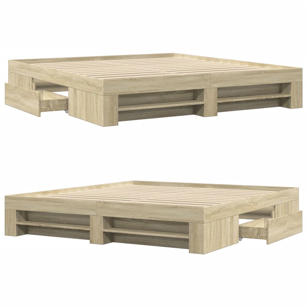 Sengeramme uten madrass sonoma eik 180x200 cm konstruert tre