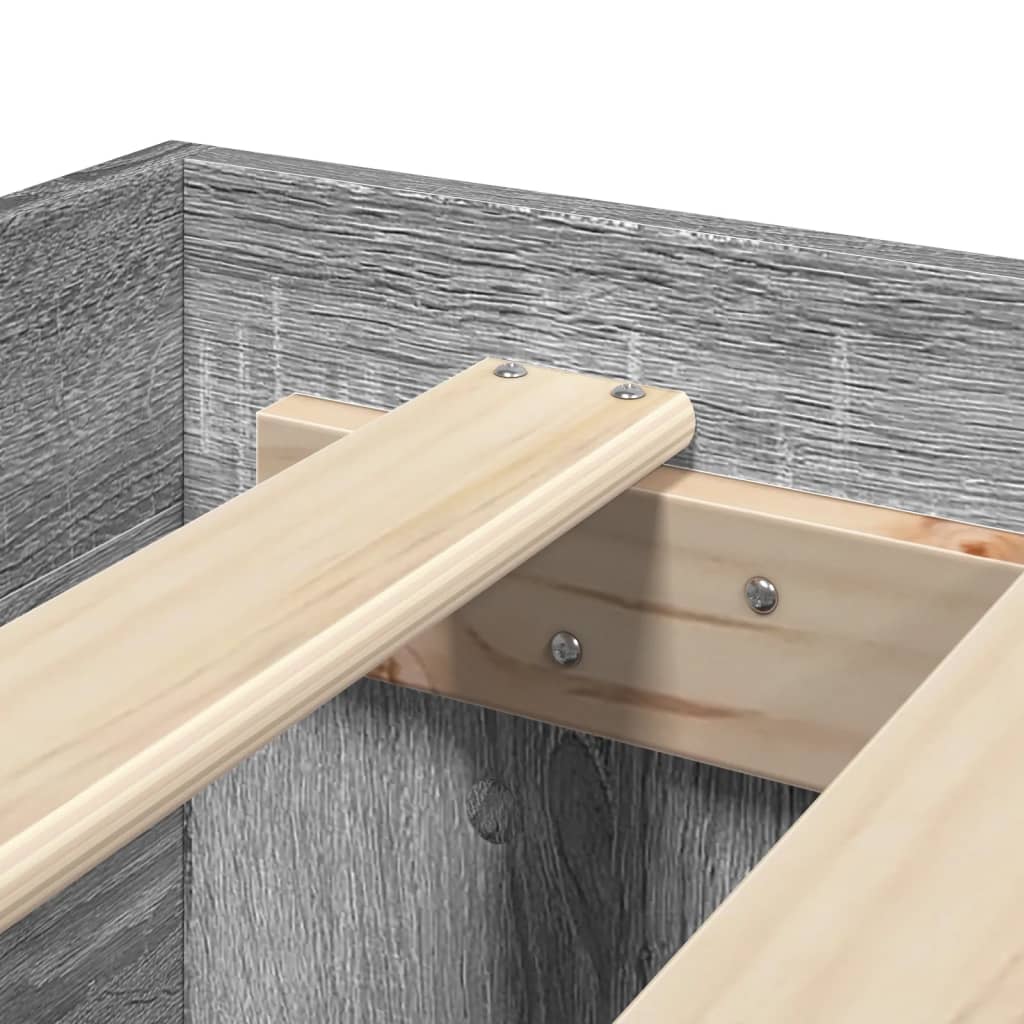 Sengeramme uten madrass grå sonoma 180x200 cm konstruert tre