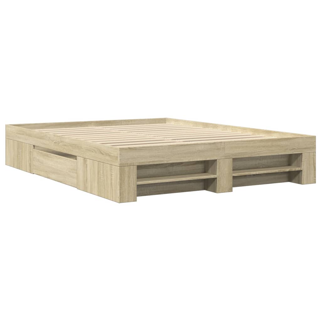 Sengeramme uten madrass sonoma eik 160x200 cm konstruert tre