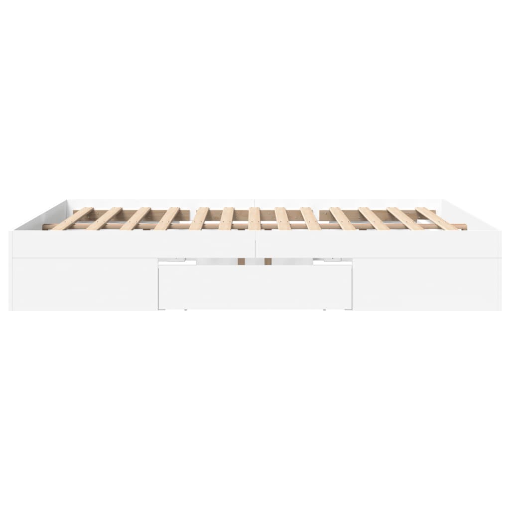 Sengeramme hvit 150x200 cm konstruert tre