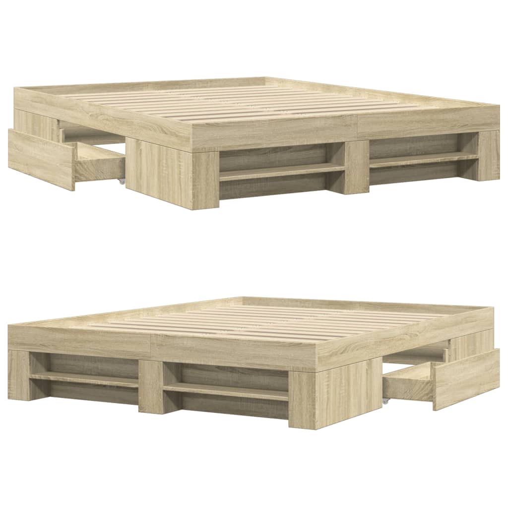 Sengeramme uten madrass sonoma eik 150x200 cm konstruert tre