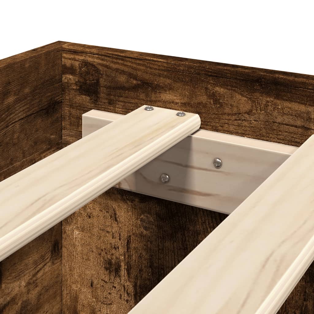 Sengeramme uten madrass røkt eik 150x200 cm konstruert tre