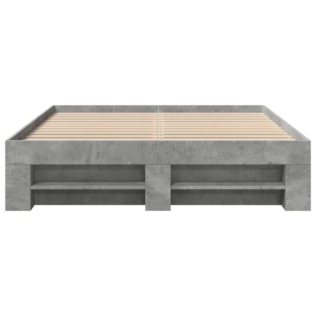 Sengeramme betonggrå 140x200 cm konstruert tre