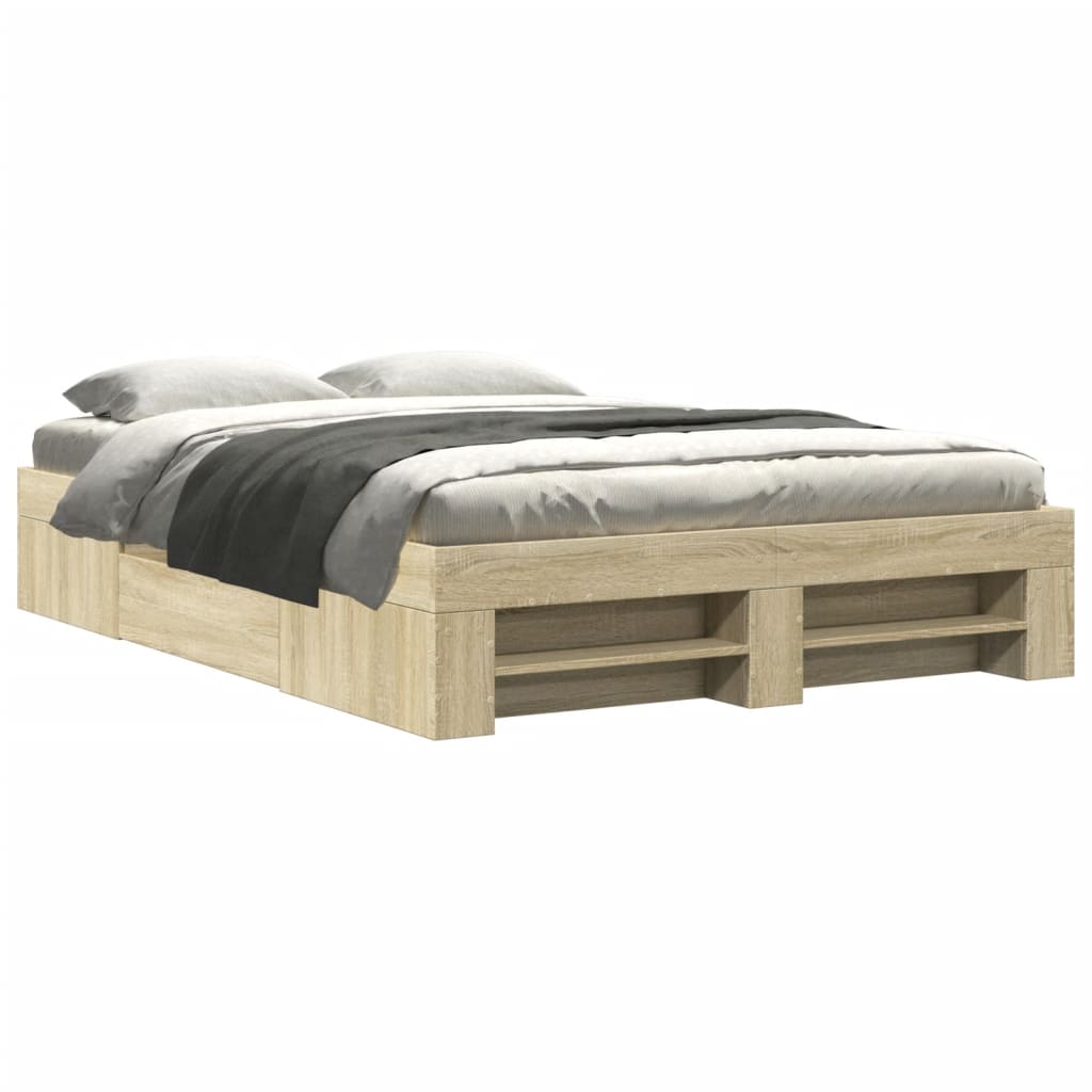 Sengeramme uten madrass sonoma eik 120x200 cm konstruert tre