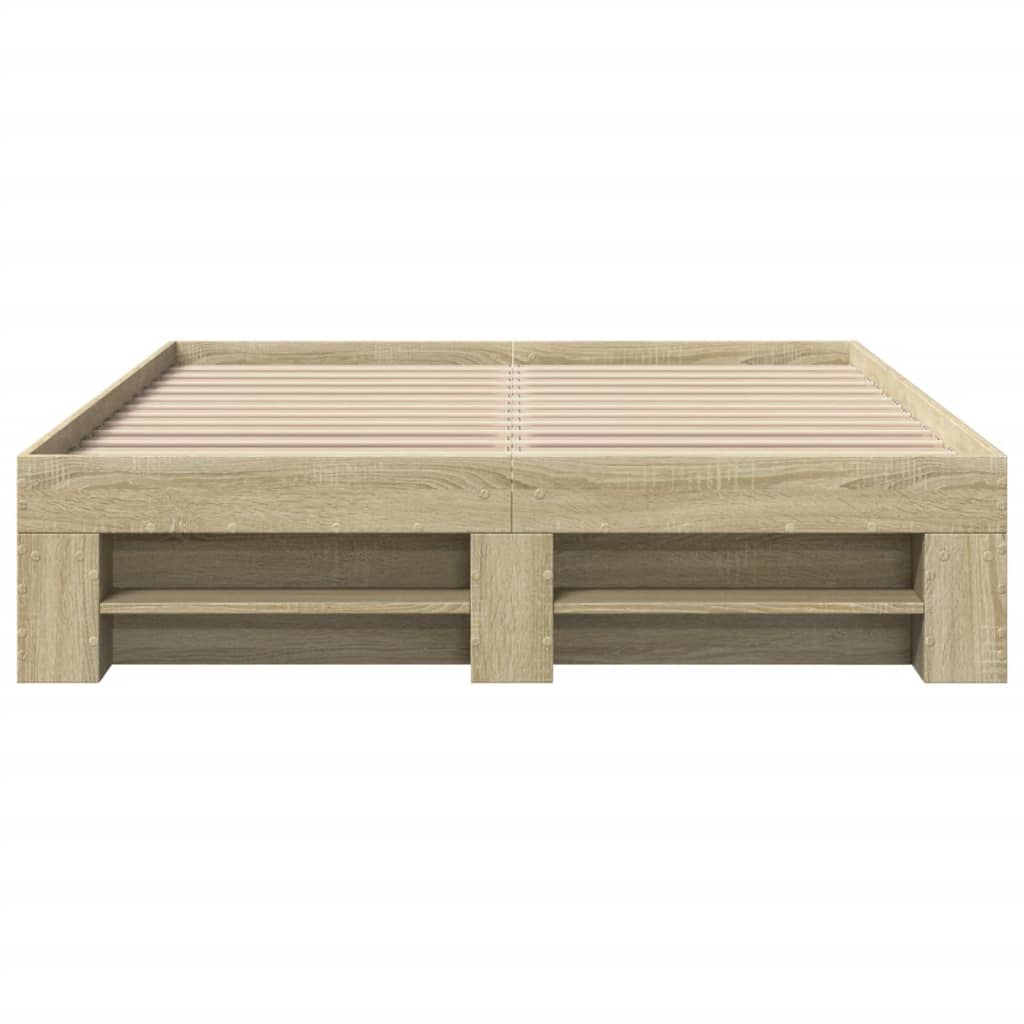 Sengeramme uten madrass sonoma eik 120x200 cm konstruert tre