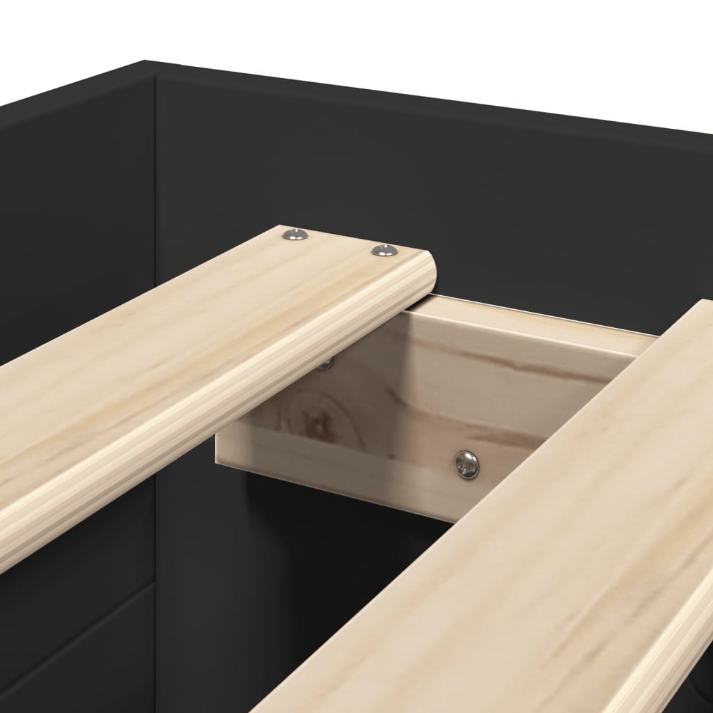 Sengeramme svart 100x200 cm konstruert tre