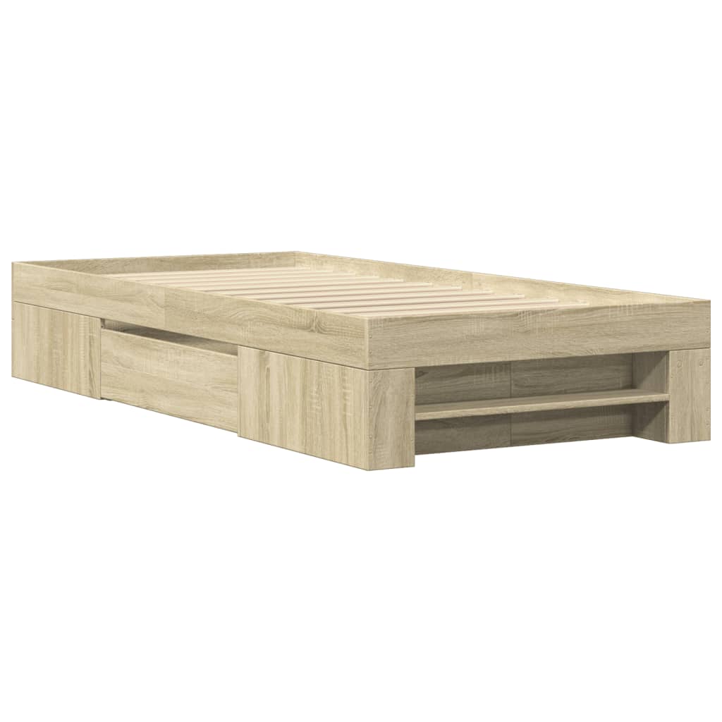 Sengeramme uten madrass sonoma eik 100x200 cm konstruert tre