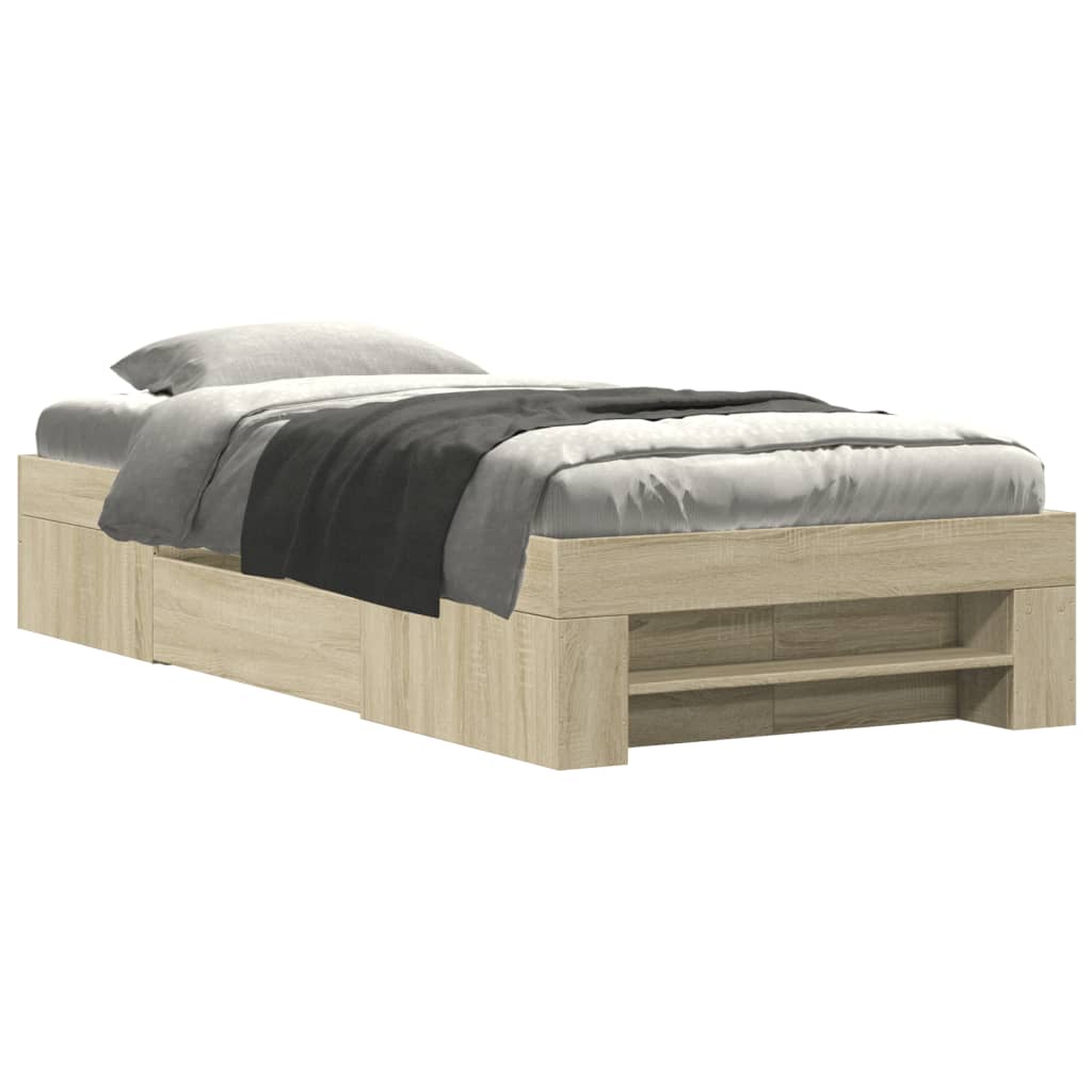 Sengeramme uten madrass sonoma eik 100x200 cm konstruert tre
