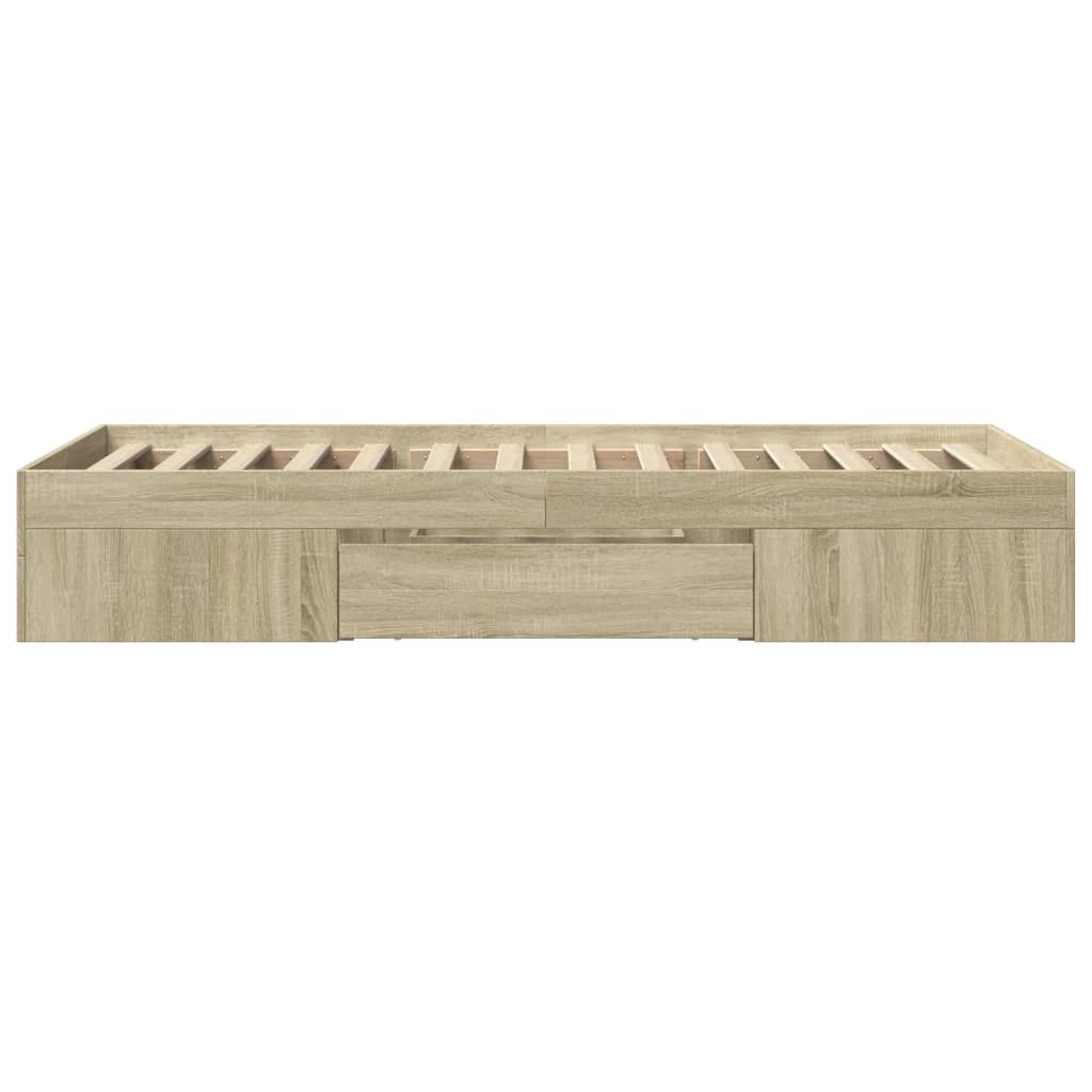 Sengeramme uten madrass sonoma eik 100x200 cm konstruert tre
