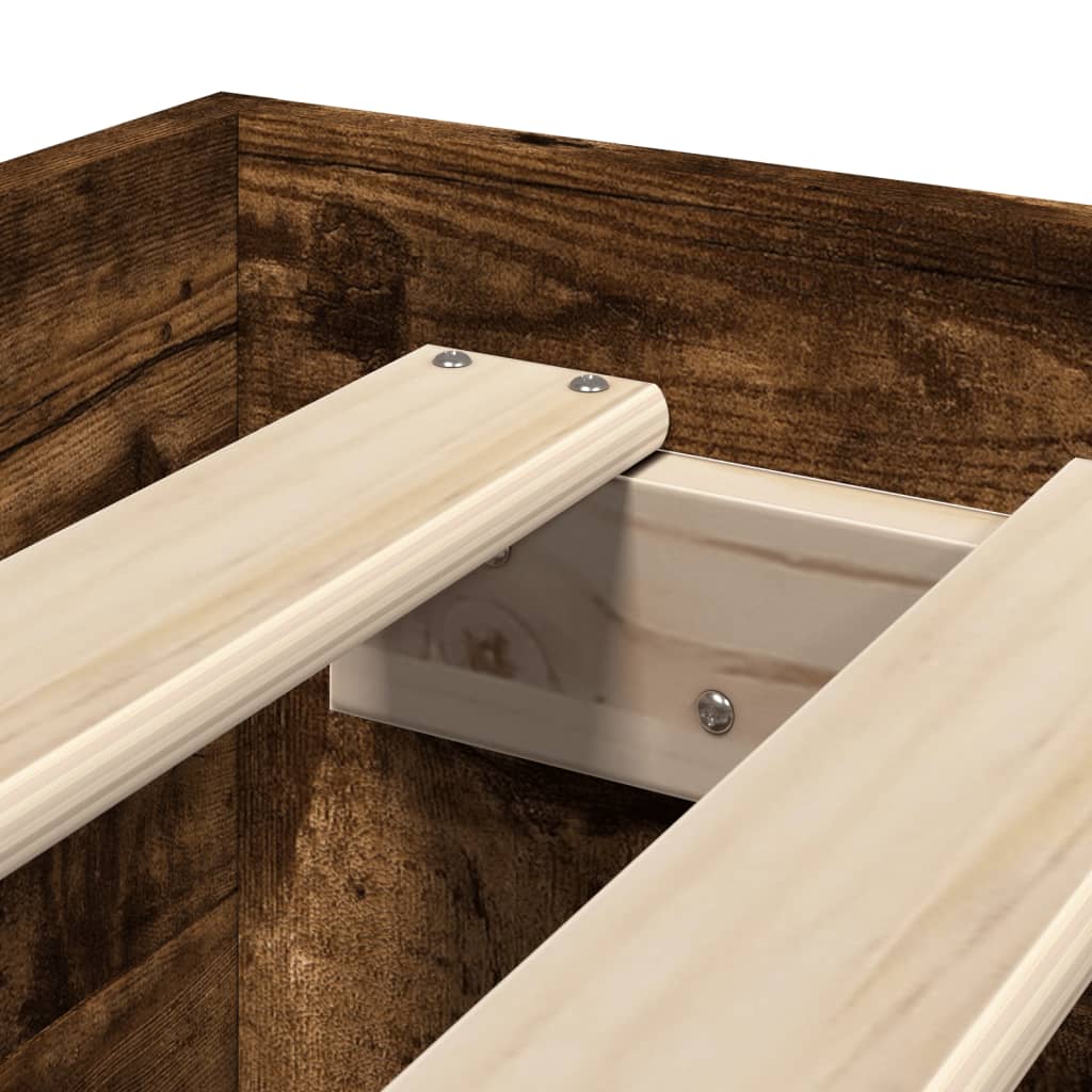 Sengeramme uten madrass røkt eik 100x200 cm konstruert tre