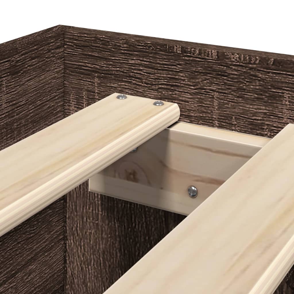 Sengeramme uten madrass brun eik 100x200 cm konstruert tre