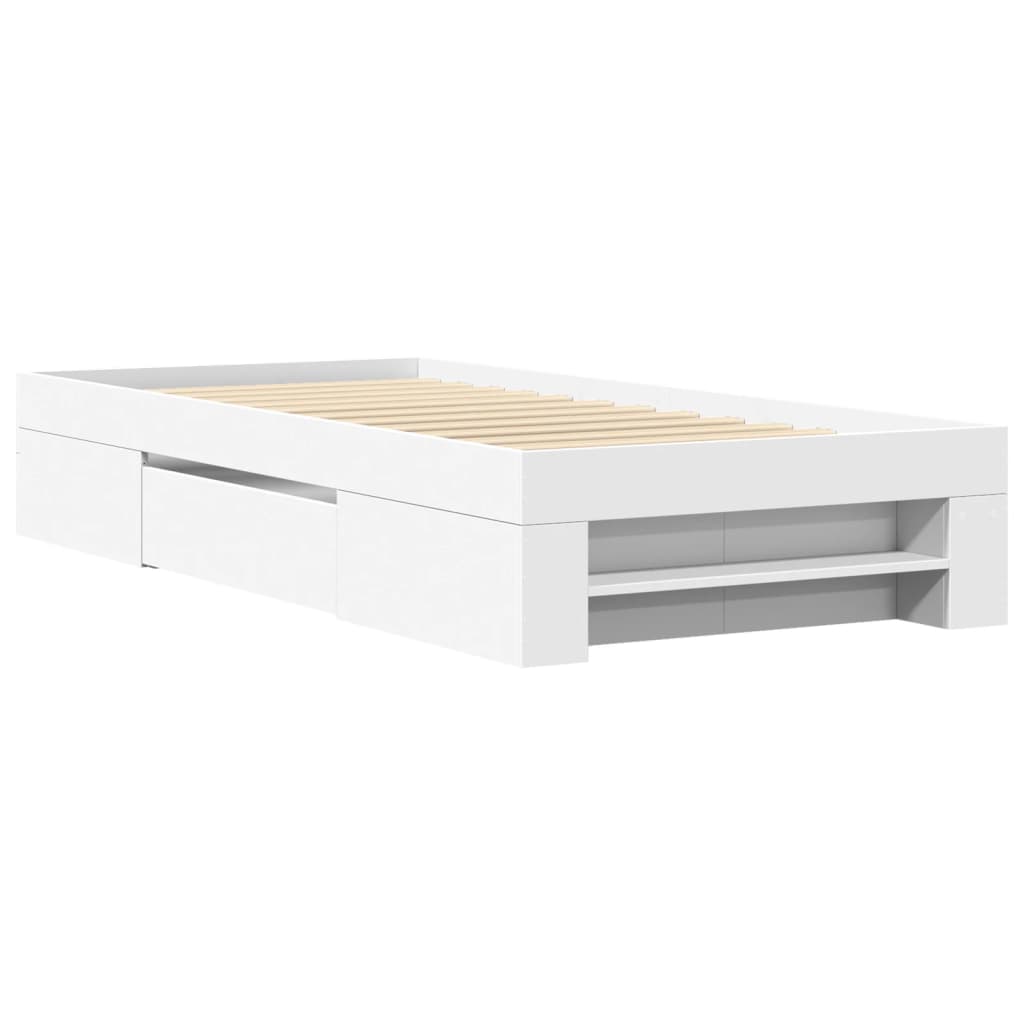 Sengeramme hvit 90x200 cm konstruert tre