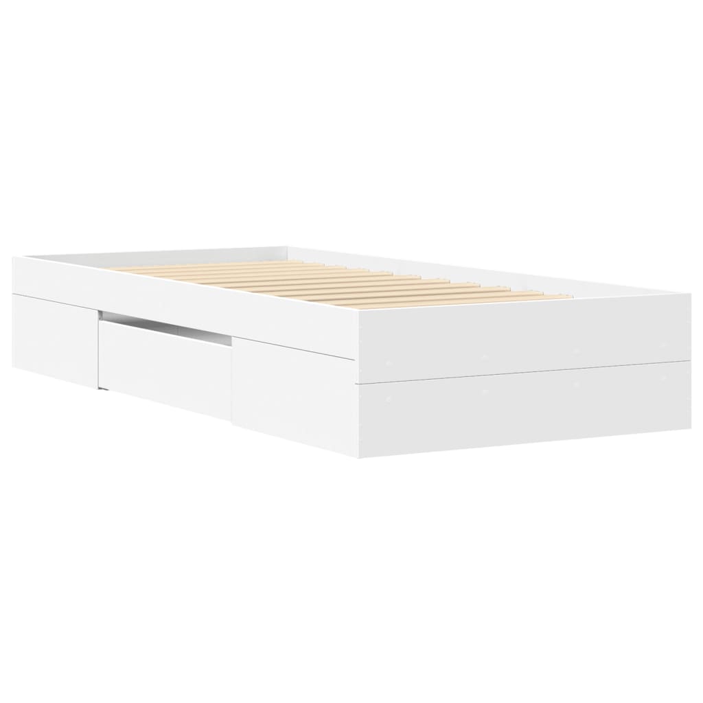 Sengeramme hvit 90x200 cm konstruert tre