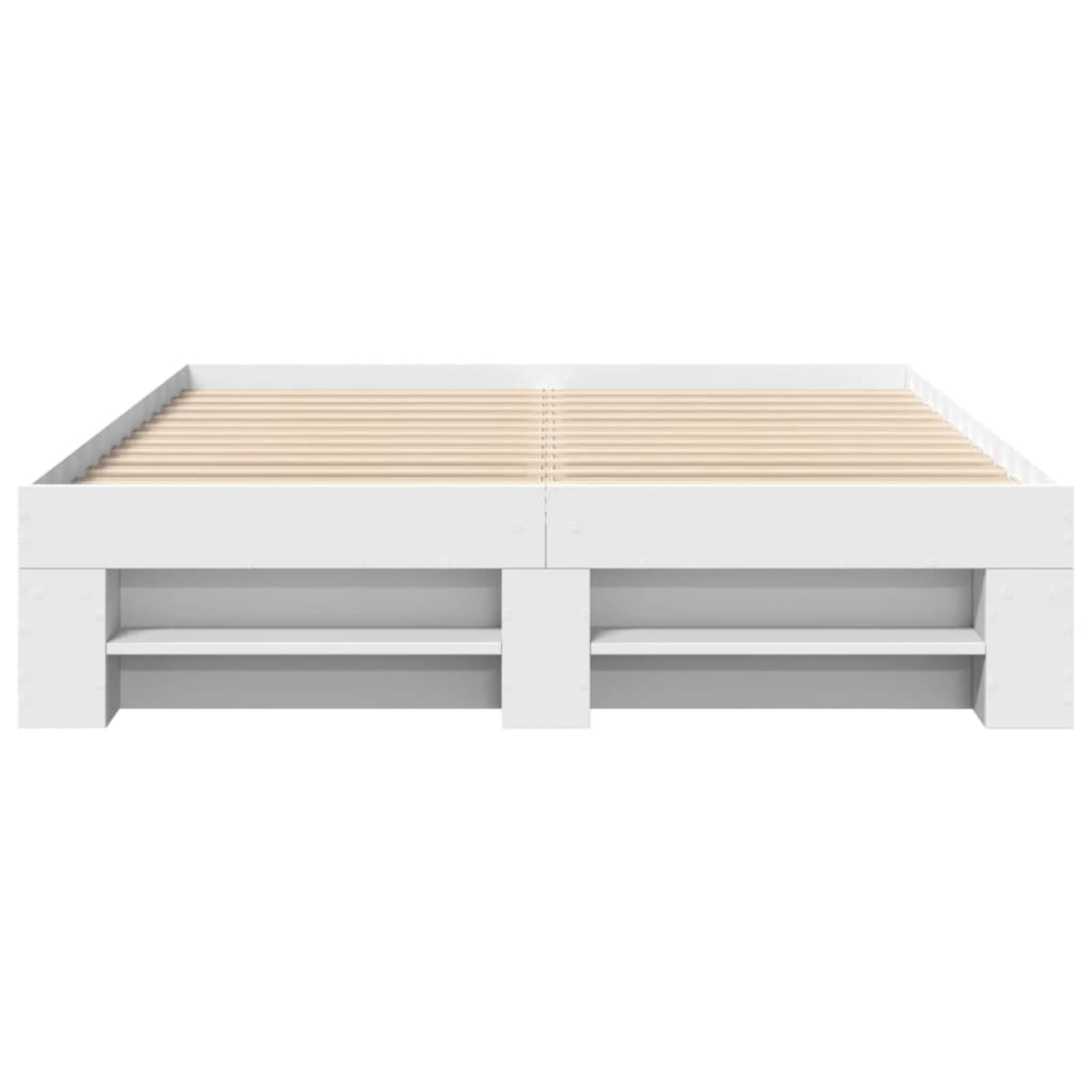 Sengeramme hvit 140x190 cm konstruert tre