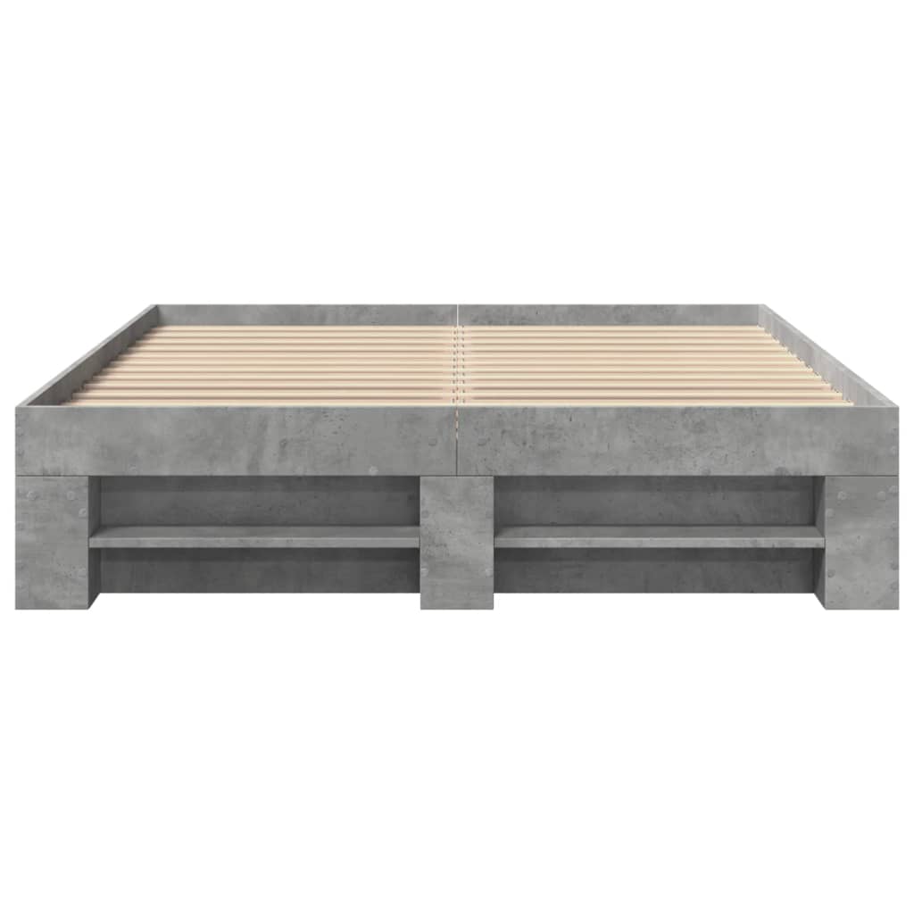 Sengeramme betonggrå 140x190 cm konstruert tre