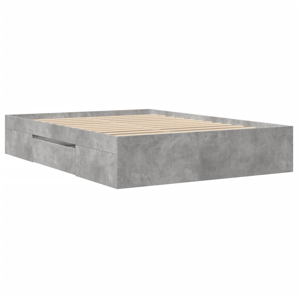 Sengeramme betonggrå 140x190 cm konstruert tre