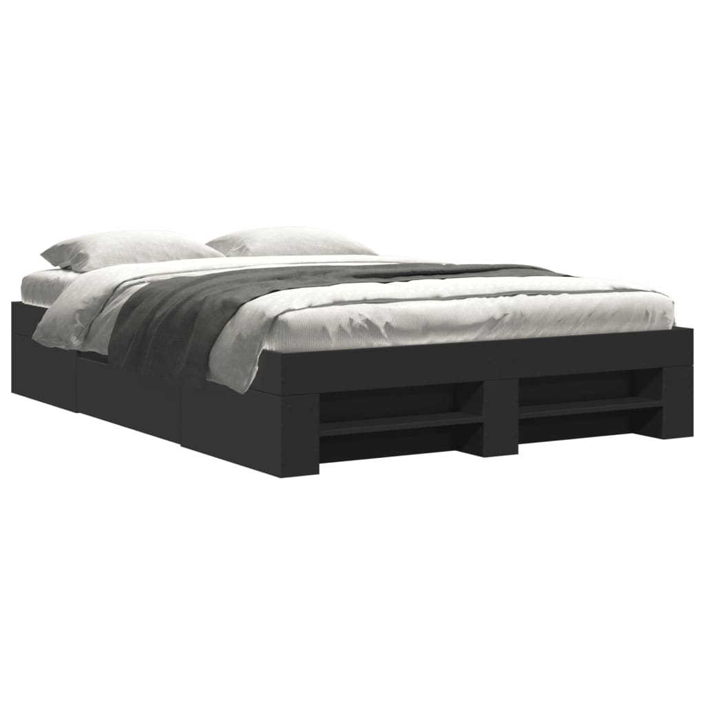 Sengeramme svart 135x190 cm konstruert tre