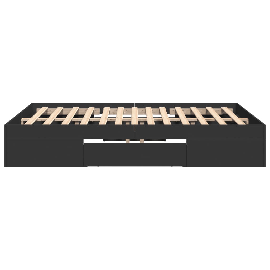 Sengeramme svart 135x190 cm konstruert tre