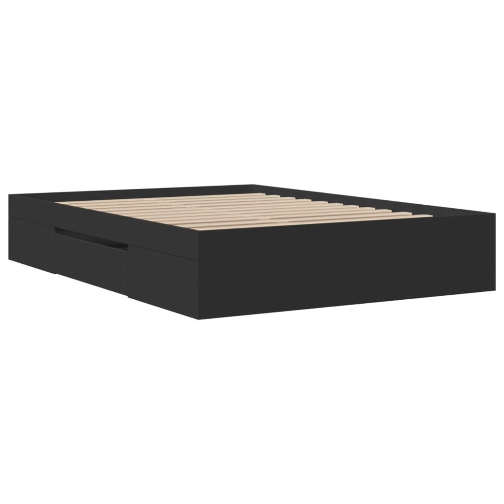Sengeramme svart 135x190 cm konstruert tre