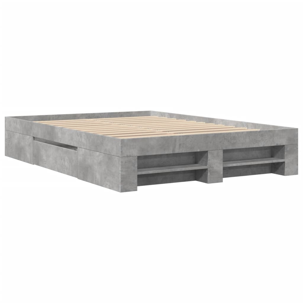 Sengeramme betonggrå 135x190 cm konstruert tre