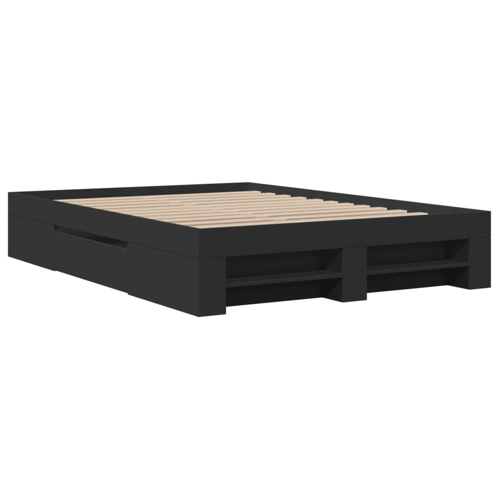 Sengeramme svart 120x190 cm konstruert tre