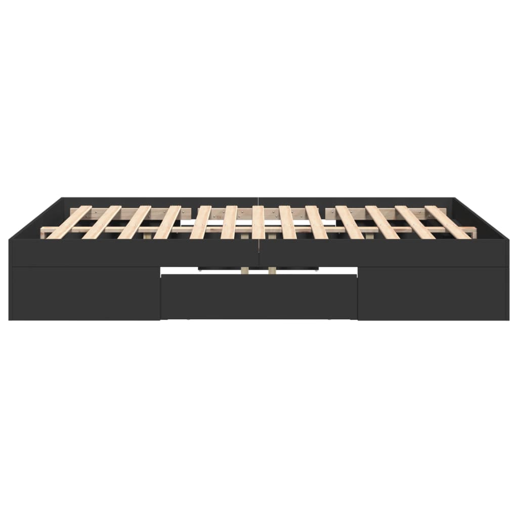 Sengeramme svart 120x190 cm konstruert tre