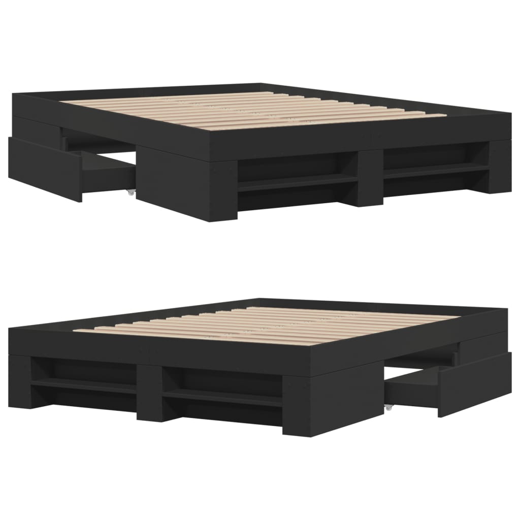 Sengeramme svart 120x190 cm konstruert tre