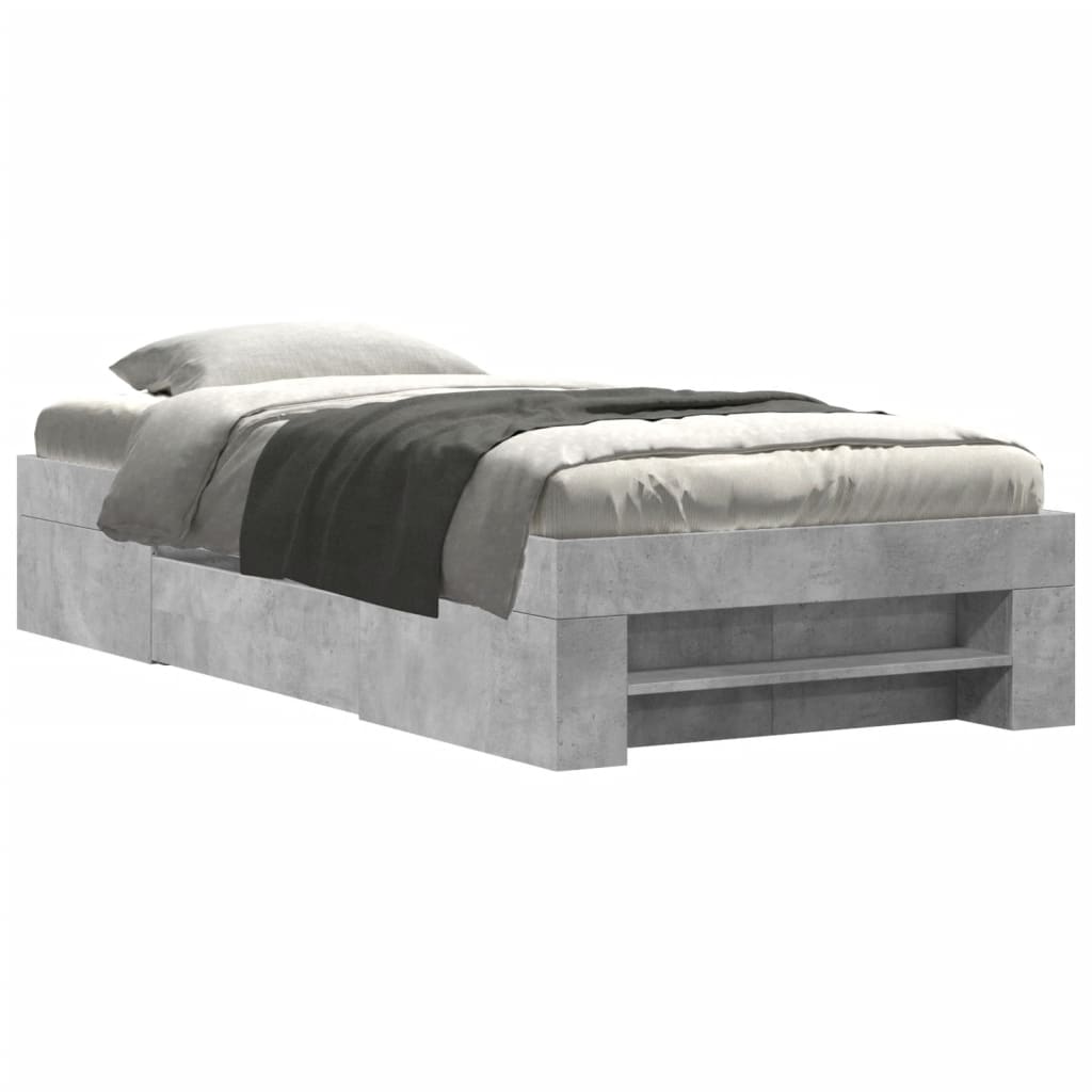 Sengeramme betonggrå 90x190 cm konstruert tre