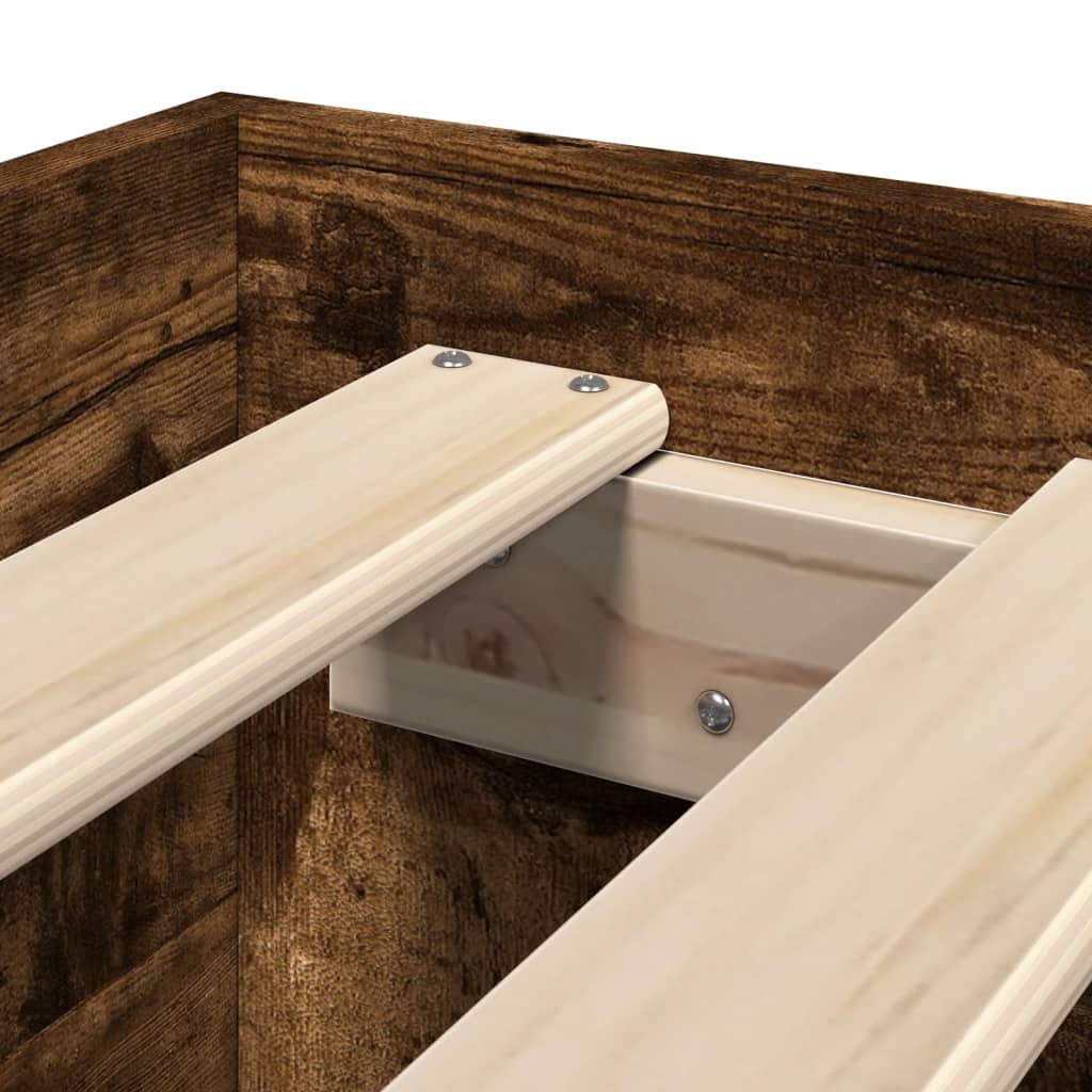 Sengeramme uten madrass røkt eik 90x190 cm konstruert tre