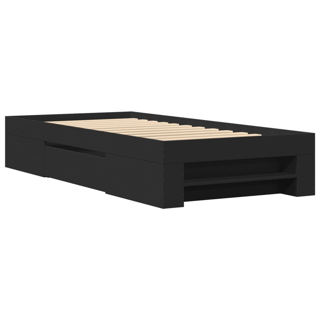 Sengeramme svart 75x190 cm konstruert tre