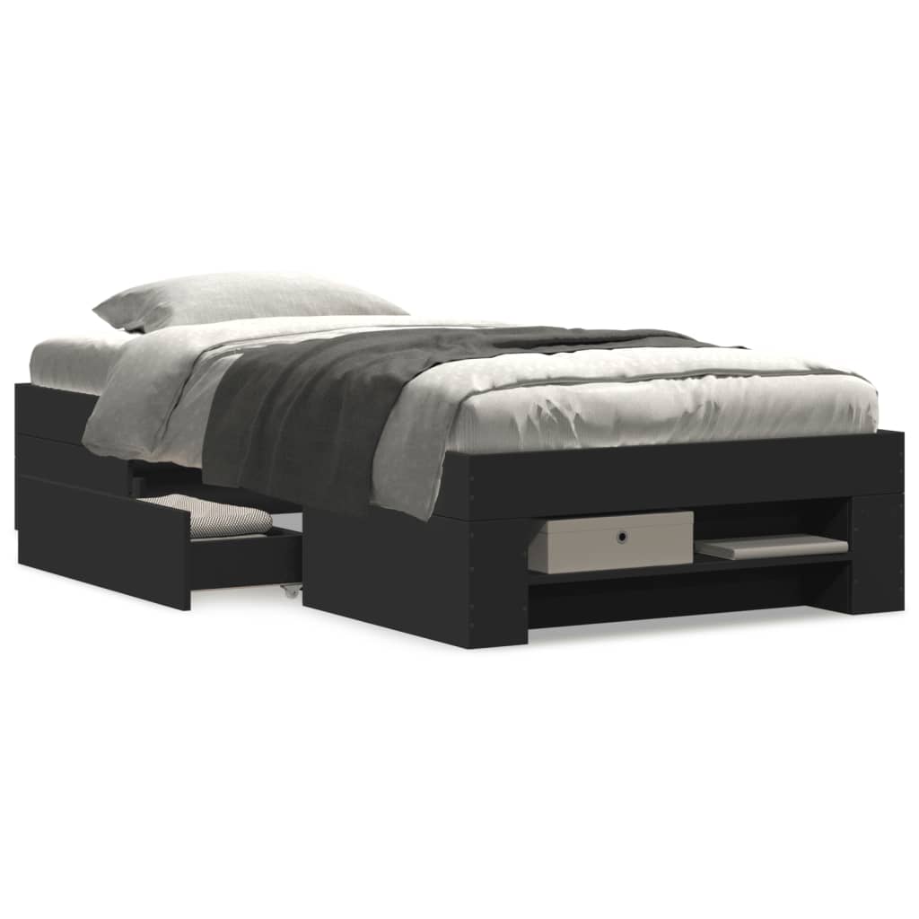 Sengeramme svart 75x190 cm konstruert tre