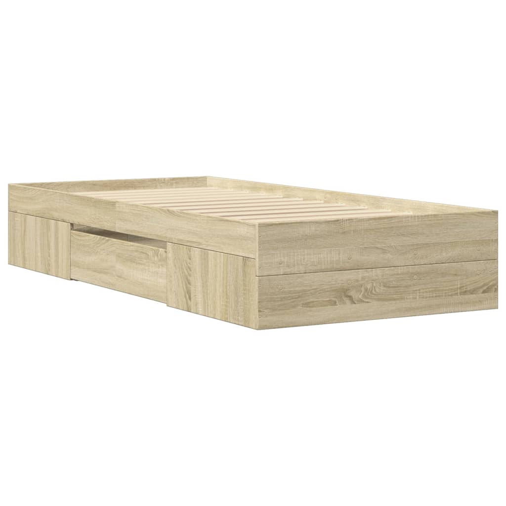 Sengeramme uten madrass sonoma eik 75x190 cm konstruert tre